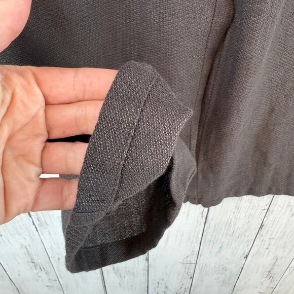 Eileen Fisher Brown Linen Stretch Knit Pull On Straight Ankle Pant Size Small - Picture 4 of 15